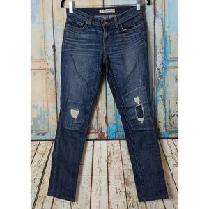 J Brand Womens Size 26 Blue Big Time Distressed The Pencil Leg Denim Jeans